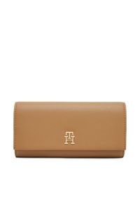 TOMMY HILFIGER - Tommy Hilfiger Duży Portfel Damski Th Legacy Flap Lrg Wallet AW0AW17267 Brązowy. Kolor: brązowy. Materiał: skóra