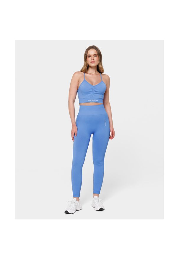 Legginsy bezszwowe Carpatree Allure niebieskie. Kolor: niebieski. Sport: fitness