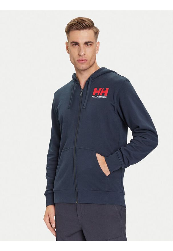Helly Hansen Bluza HH Logo 54581 Granatowy Regular Fit. Kolor: niebieski. Materiał: bawełna