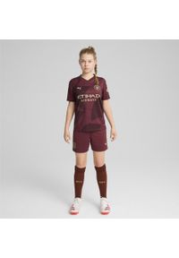 Puma - Szorty młodzieżowe Manchester City 24/25 PUMA Dark Jasper Red. Kolor: czerwony. Sport: piłka nożna