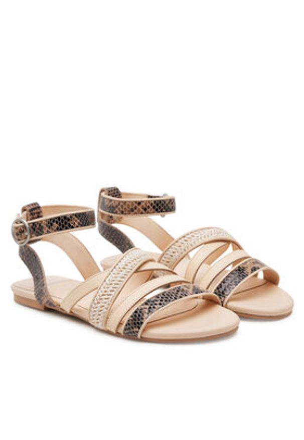 Bronx Sandały New-Skyler 85043-PW Beżowy. Kolor: beżowy. Materiał: skóra