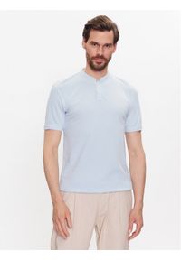 CINQUE Polo Cilano 2935 Błękitny Shaped Fit. Typ kołnierza: polo. Kolor: niebieski. Materiał: bawełna