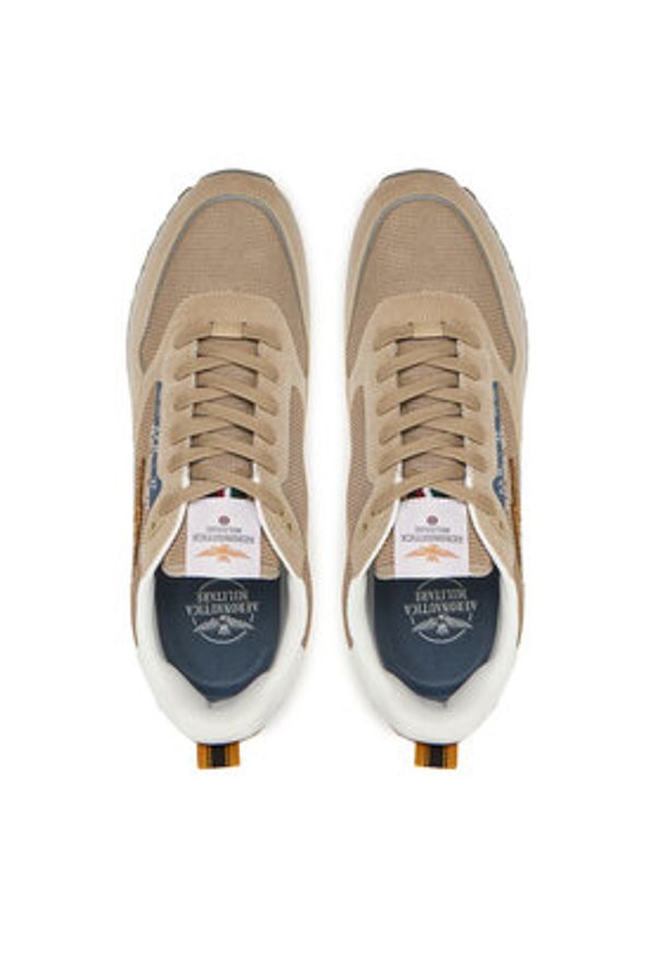 Aeronautica Militare Sneakersy 251SC288CT3545 Beżowy. Kolor: beżowy. Materiał: skóra, zamsz
