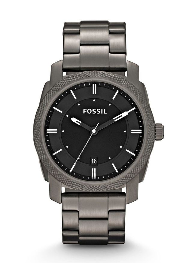 Fossil - Zegarek FS4774. Kolor: czarny. Materiał: materiał