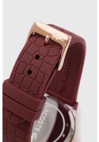 Lacoste zegarek damski kolor bordowy. Kolor: czerwony. Materiał: materiał #2