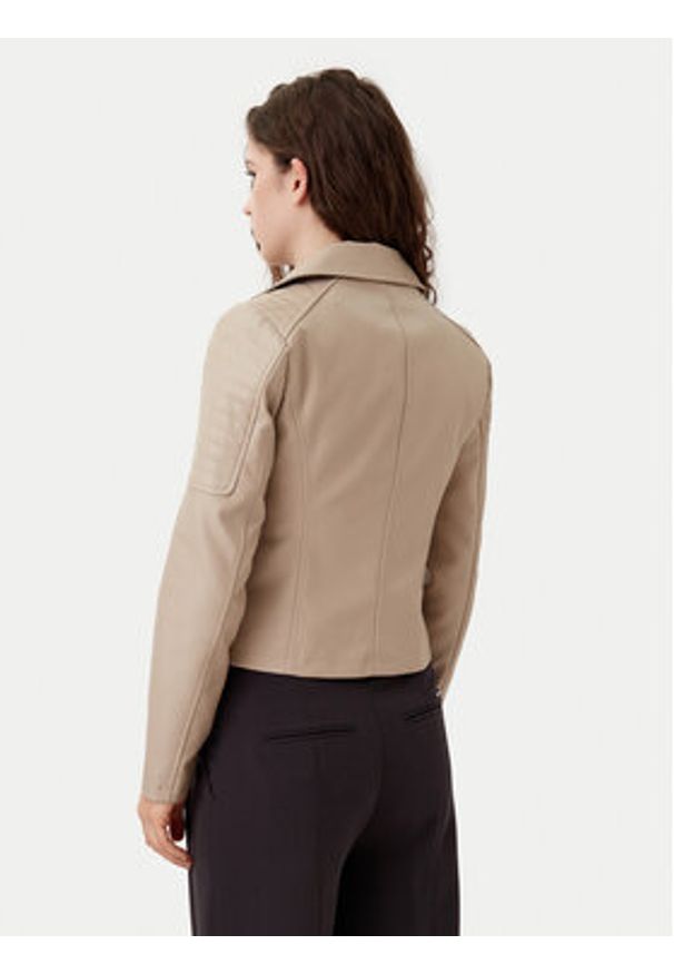 Noisy may - Noisy May Kurtka z imitacji skóry Rebel 27000741 Beżowy Slim Fit. Kolor: beżowy. Materiał: skóra