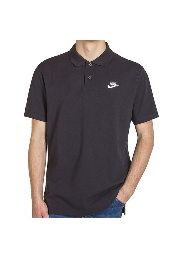 Koszulka Nike Sportswear Polo CJ4456-010 - czarna. Typ kołnierza: polo. Kolor: czarny. Materiał: bawełna