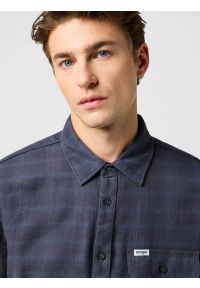 Wrangler - MĘSKA KOSZULA WRANGLER 1 PKT FLANNEL SHIRT MIDNIGHT GREY 112371523 #7