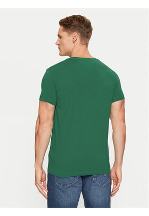 TOMMY HILFIGER - Tommy Hilfiger T-Shirt MW0MW10800 Zielony Slim Fit. Kolor: zielony. Materiał: bawełna
