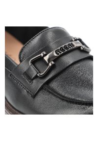 Mokasyny damskie Vinceza, skóra naturalna wsuwany fason klasyczne loafersy metalowa ozdoba niski stabilny obcas solidna podeszwa, czarne, 39983. Kolor: czarny. Materiał: skóra. Wzór: aplikacja. Obcas: na obcasie. Styl: klasyczny. Wysokość obcasa: średni #5