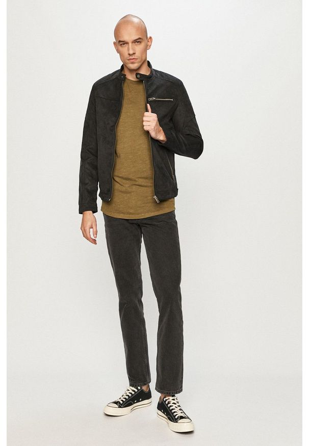 Jack & Jones - T-shirt. Okazja: na co dzień. Kolor: zielony. Materiał: bawełna, dzianina. Styl: casual
