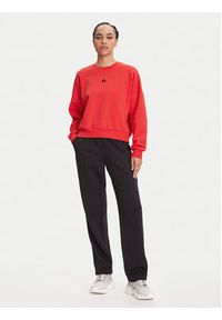 Adidas - adidas Bluza Essentials Small Logo Feelcozy JI6061 Czerwony Loose Fit. Kolor: czerwony. Materiał: bawełna
