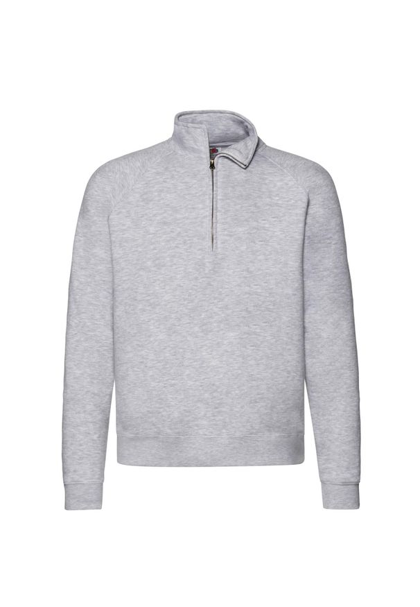 FRUIT OF THE LOOM - Bluza Męska Premium Z Zamkiem Błyskawicznym. Kolor: szary