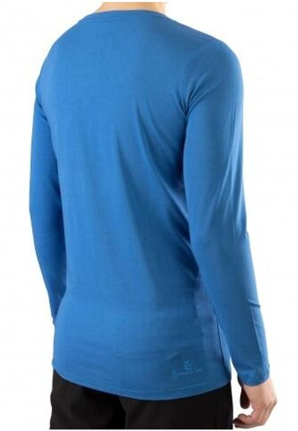 Koszulka męska z długim rękawem Viking Lako Bamboo, longsleeve. Kolor: niebieski. Długość rękawa: długi rękaw. Długość: długie