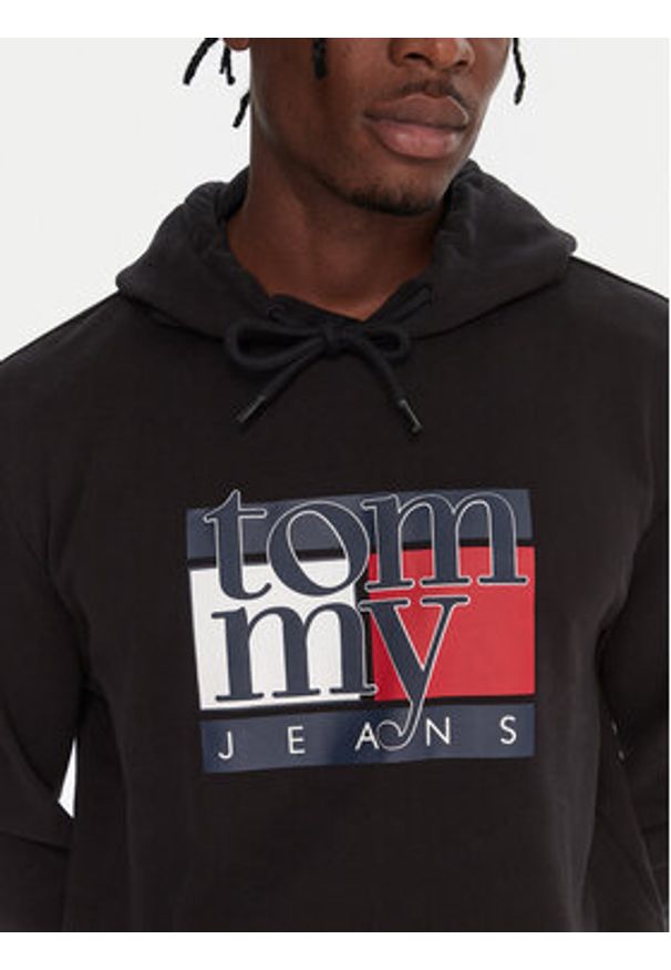 Tommy Jeans Bluza DM0DM22092 Czarny Relaxed Fit. Kolor: czarny. Materiał: bawełna