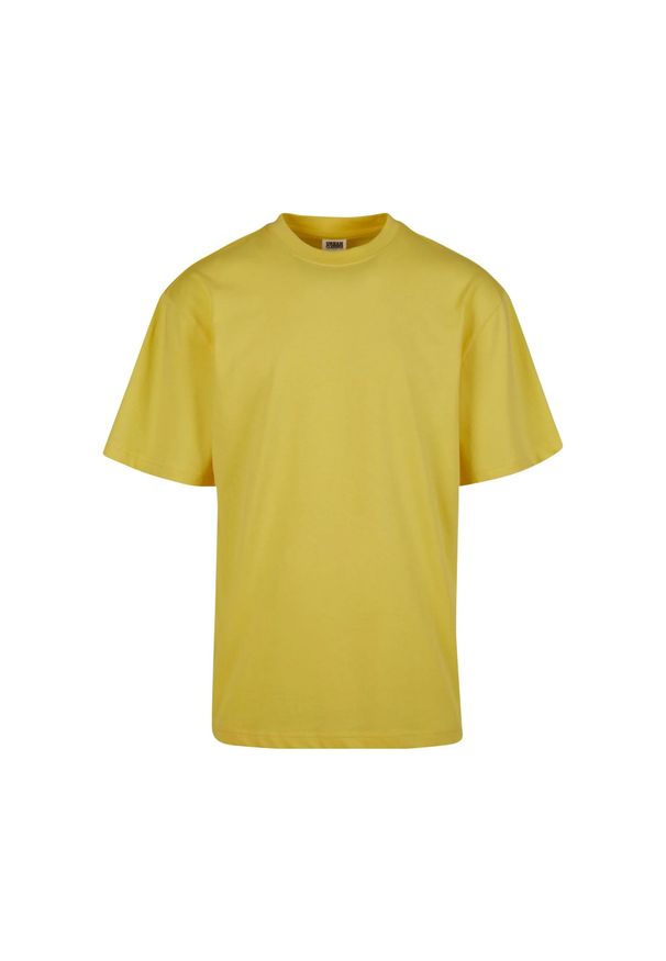 Urban Classics - Koszulka Męska Taliowana Gładka Organiczna. Kolor: żółty, wielokolorowy, pomarańczowy. Wzór: gładki. Sport: turystyka piesza
