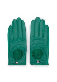 Wittchen - Damskie rękawiczki skórzane samochodowe klasyczne zielone. Kolor: zielony. Materiał: skóra. Sezon: wiosna, jesień. Styl: klasyczny