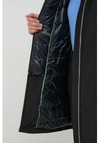 DKNY - Dkny kurtka damska kolor czarny przejściowa. Kolor: czarny. Materiał: polar, futro, włókno #4