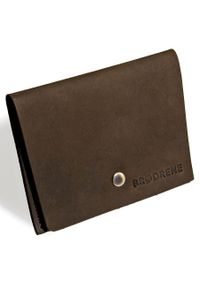 Skórzany zestaw portfel i bilonówka BRODRENE SW06 + CW01 ciemnobrązowy. Kolor: brązowy. Materiał: skóra #1