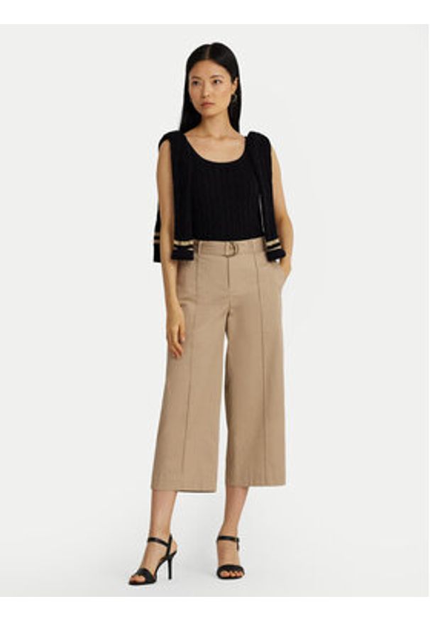 Lauren Ralph Lauren - LAUREN RALPH LAUREN Kuloty 200876606004 Beżowy Wide Leg. Kolor: beżowy. Materiał: bawełna