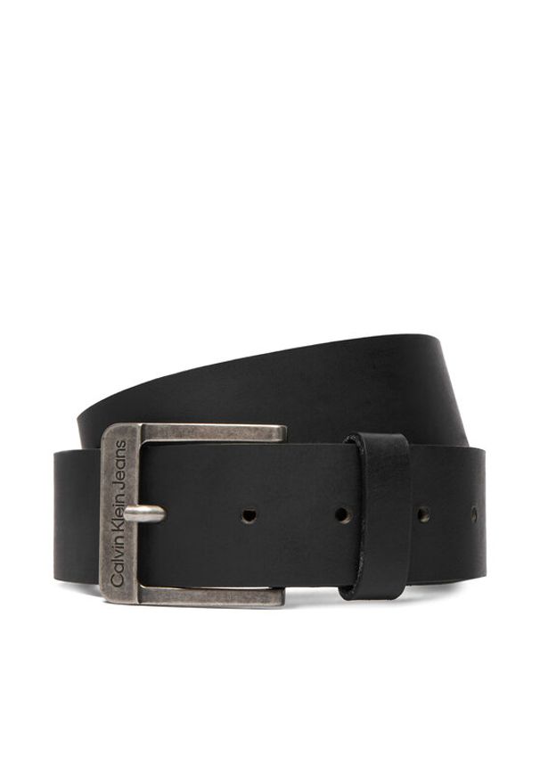 Calvin Klein Jeans Pasek Męski Monogram Hardware 35Mm K50K510065 Czarny. Kolor: czarny. Materiał: skóra