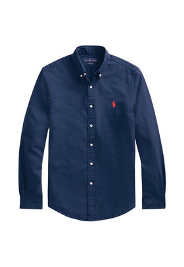 Polo Ralph Lauren Koszula 710767828003 Granatowy Slim Fit. Typ kołnierza: polo. Kolor: niebieski. Materiał: bawełna