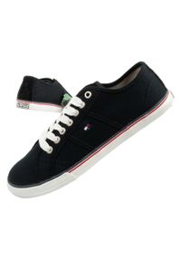 TOMMY HILFIGER - Buty sportowe trampki do chodzenia męskie Tommy Hilfiger. Kolor: czarny. Sport: turystyka piesza