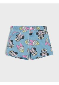 Sinsay - Szorty jeansowe Minnie Mouse - niebieski. Kolor: niebieski. Materiał: jeans. Wzór: motyw z bajki