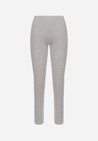 Born2be - Szare Legginsy Ozdobione Szerokim Napisem z Boku Nogawki Aitennia. Kolor: szary. Wzór: napisy, aplikacja #4