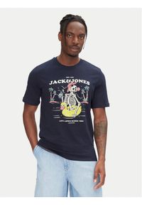 Jack & Jones - Jack&Jones T-Shirt Eljah 12268472 Granatowy Relaxed Fit. Kolor: niebieski. Materiał: bawełna