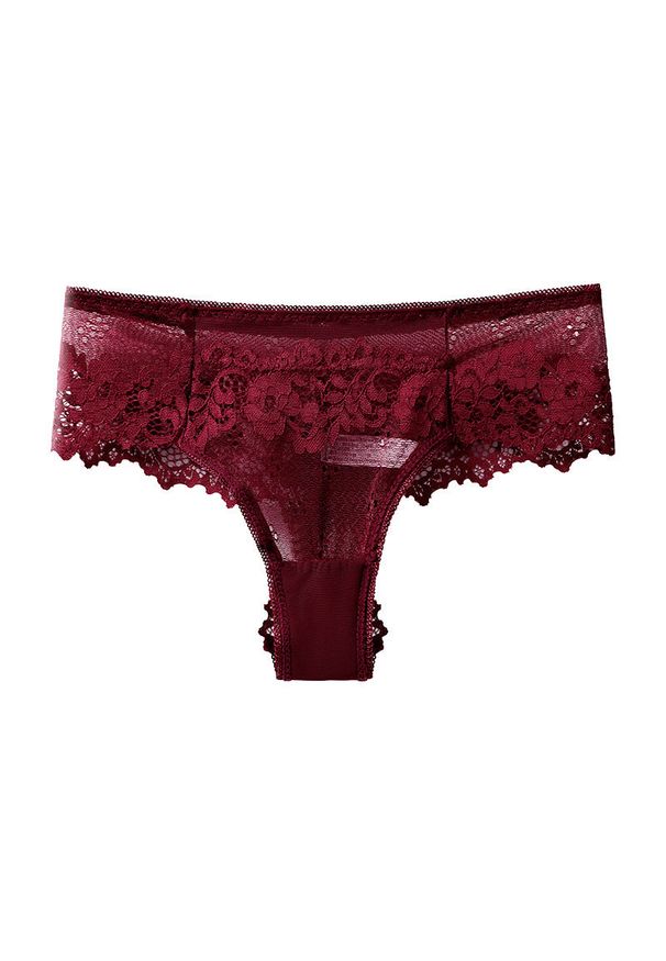 Intica - Stringi koronkowe ażurowe na specjalne okazje Cathe. Kolor: czerwony. Materiał: koronka. Wzór: ażurowy