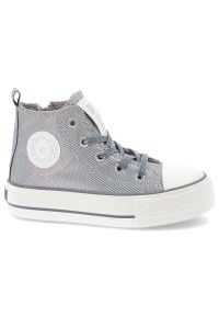 Big-Star - Srebrne Trampki Big Star Modne Obuwie Dziecięce. Okazja: na co dzień. Wysokość cholewki: przed kolano. Zapięcie: sznurówki. Kolor: srebrny. Materiał: materiał. Szerokość cholewki: normalna. Styl: casual, klasyczny #3