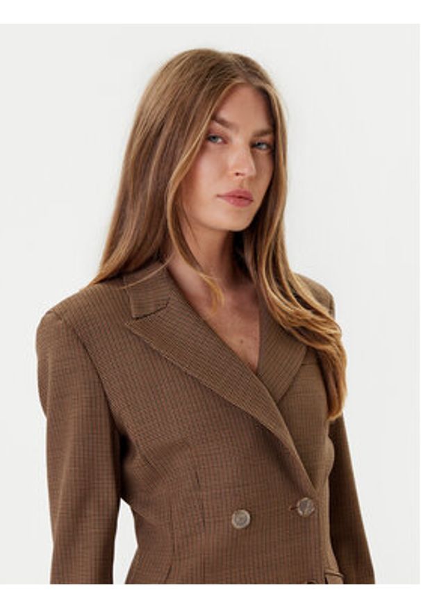 Marella Marynarka Agile 2523046201 Brązowy Regular Fit. Kolor: brązowy. Materiał: syntetyk