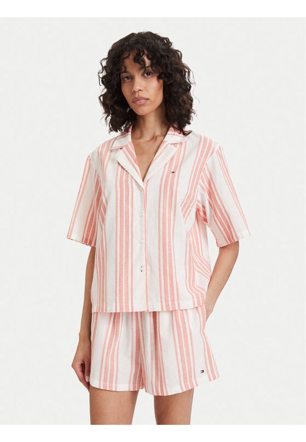TOMMY HILFIGER - Tommy Hilfiger Piżama UW0UW06329 Kremowy Regular Fit. Kolor: kremowy. Materiał: bawełna