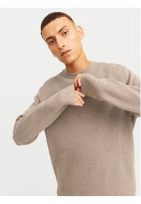 Jack & Jones - Jack&Jones Sweter Milano 12259666 Szary Relaxed Fit. Kolor: szary. Materiał: bawełna