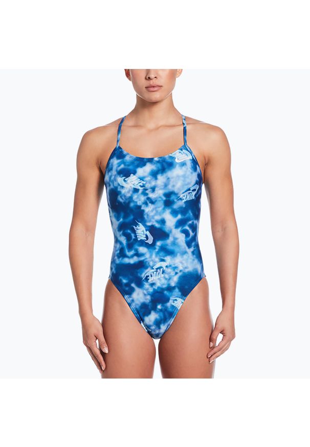 Strój pływacki jednoczęściowy damski Nike Hydrastrong Cutout. Kolor: niebieski
