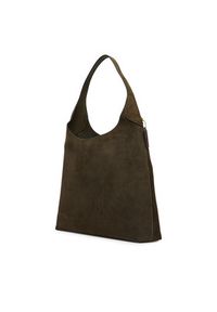 Coach Torebka CW636 Khaki. Kolor: brązowy. Materiał: skórzane, zamszowe