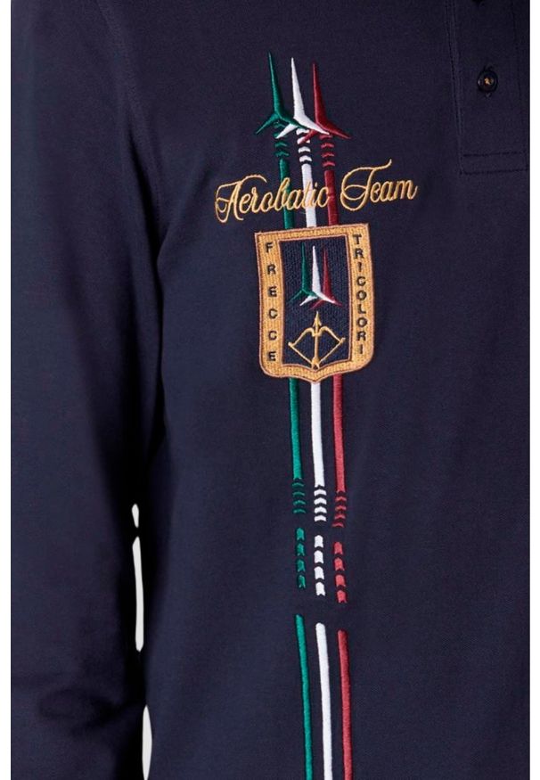 Aeronautica Militare - AERONAUTICA MILITARE Granatowa męska koszulka polo Piqué, Rozmiar XXL. Typ kołnierza: polo. Kolor: niebieski