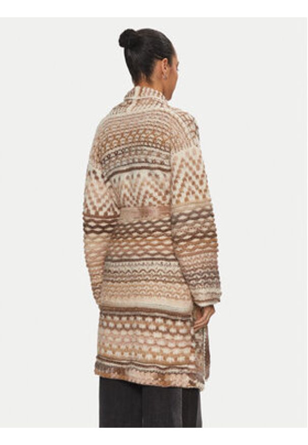 United Colors of Benetton - United Colors Of Benetton Kardigan 115CE6042 Beżowy Regular Fit. Kolor: beżowy. Materiał: syntetyk