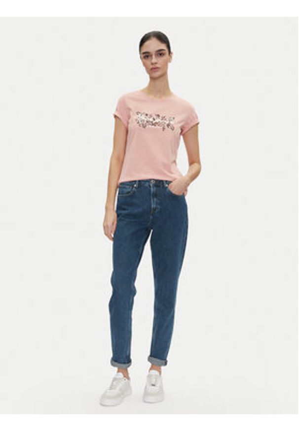Pepe Jeans T-Shirt Rosalind PL506034 Różowy Regular Fit. Kolor: różowy. Materiał: bawełna