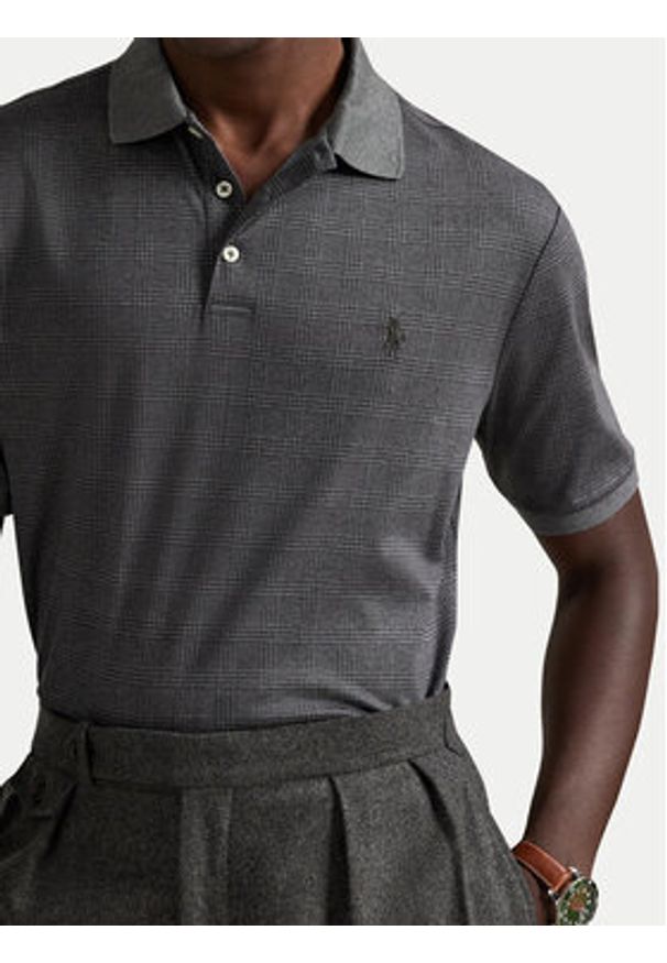Polo Ralph Lauren Polo 710P07351001 Szary Slim Fit. Typ kołnierza: polo. Kolor: szary. Materiał: bawełna