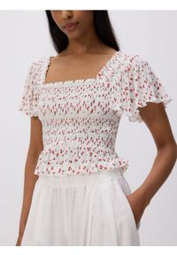 Reserved - Bluzka z falbanami - wielobarwny. Materiał: dzianina #1