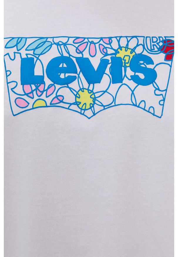 Levi's® - Levi's - T-shirt. Okazja: na spotkanie biznesowe. Kolor: biały. Wzór: nadruk. Styl: biznesowy