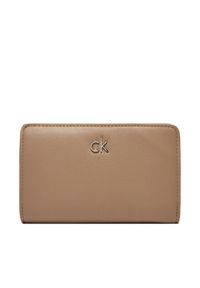 Calvin Klein Duży Portfel Damski Ck Daily Medium Bifold_Pbl K60K613075 Beżowy. Kolor: beżowy. Materiał: skóra