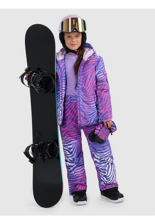 4f - 4F Kurtka snowboardowa membrana 8000 dziewczęca - multikolor 164 (13-14 lat). Kolor: wielokolorowy. Materiał: poliester, materiał. Sezon: lato