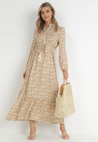 Born2be - Żółta Sukienka Basinna. Kolor: żółty. Typ sukienki: koszulowe. Styl: klasyczny, elegancki. Długość: maxi #1