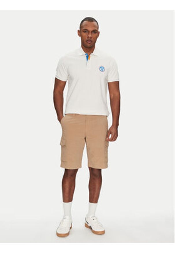 Napapijri Polo E-Clanis NP0A4ID3N1A1 Biały Regular Fit. Typ kołnierza: polo. Kolor: biały. Materiał: bawełna