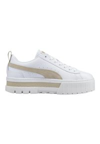 Buty do chodzenia damskie Puma Mayze Lth Classic. Zapięcie: sznurówki. Kolor: biały, wielokolorowy, beżowy. Materiał: skóra ekologiczna, syntetyk, skóra, materiał. Szerokość cholewki: normalna. Sport: turystyka piesza