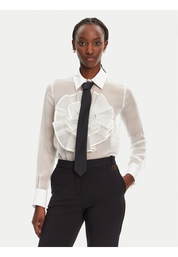 Elisabetta Franchi Koszula CA-107-52E2-V460 Biały Regular Fit. Kolor: biały. Materiał: jedwab