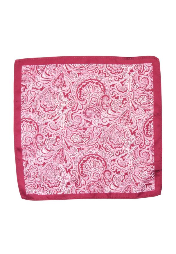 Alties - Poszetka Męska ALTIES, Czerwono-Biała Wzór Paisley, Łezki, Męska, Elegancka. Kolor: czerwony. Materiał: poliester. Wzór: paisley